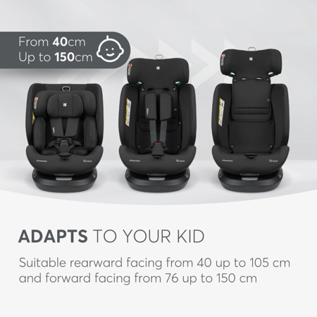 Slika za KikkaBoo® Otroški avtosedež 360° i-Hike i-SIZE (40-150 cm) Black 2025