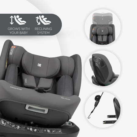KikkaBoo® Otroški avtosedež 360° i-Hike i-SIZE (40-150 cm) Dark Grey 2025
