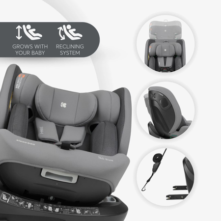 KikkaBoo® Otroški avtosedež 360° i-Hike i-SIZE (40-150 cm) Light Grey 2025