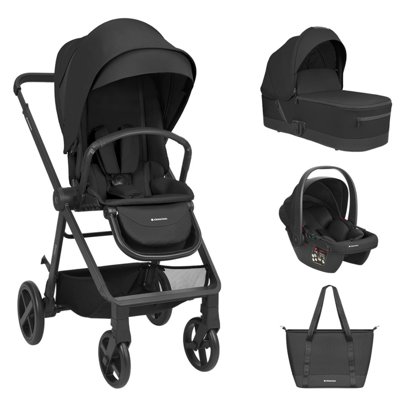 KikkaBoo® Otroški voziček s košaro 3v1 Mia Black