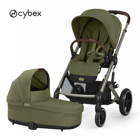 Cybex® Otroški voziček s košaro 2v1 Balios S Lux (0-22 kg) Moss Green (Taupe Frame)