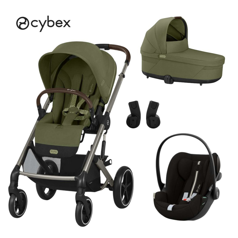 Cybex® Otroški voziček 3v1 Balios S Lux + Avtosedež Cloud G Moss Green