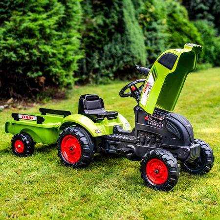 Falk® Traktor s pedali Claas Arion s prikolico