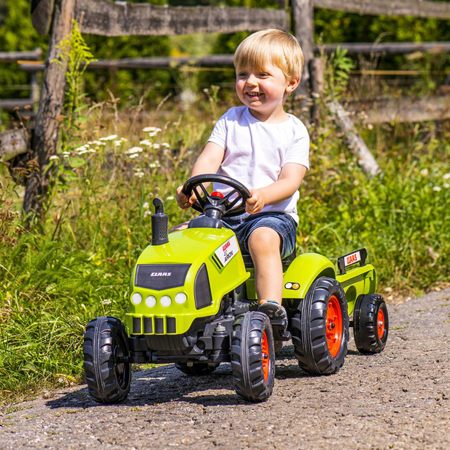 Falk® Traktor s pedali Claas Arion s prikolico