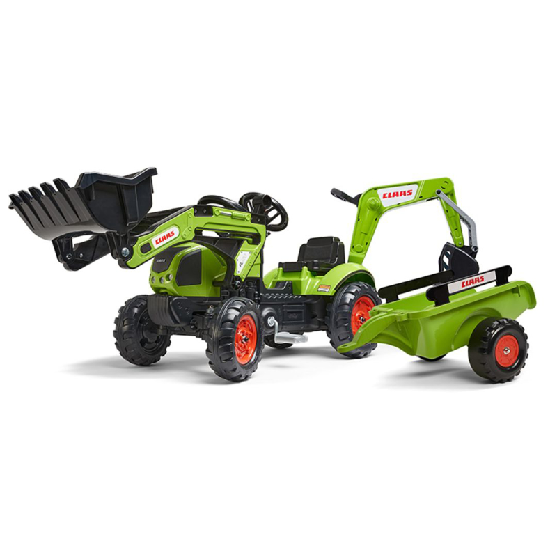 Falk® Bager s pedali Claas z nakladalno prikolico in žlico