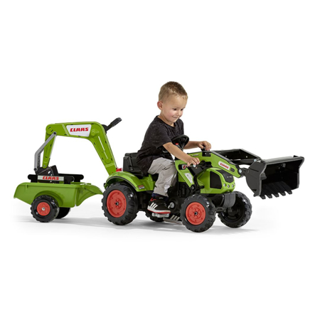 Falk® Bager s pedali Claas z nakladalno prikolico in žlico
