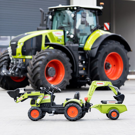 Falk® Bager s pedali Claas z nakladalno prikolico in žlico