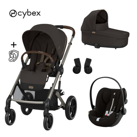 Slika Cybex® Otroški voziček 3v1 Balios S Lux + Avtosedež Cloud G Chocolate Brown (+ Rain cover)